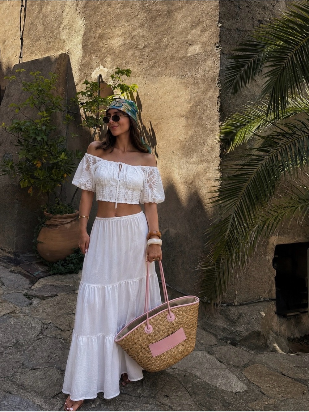 Off-shoulder Semi-sheer Puff Sleeve Crop Top
